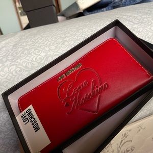 RED Love MOSCHINO Zip-Around Wallet